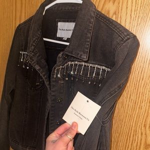 Denim black jacket size L NEW with tags
